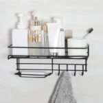 Schmieden Self-Adhesive Storage Hook Shelf with soap Holder self Adhesive Kitchen Organizer| Shelf for Bathroom Organizer with Hook| self Adhesive Shelf for Kitchen| Wall Shelf for Bathroom